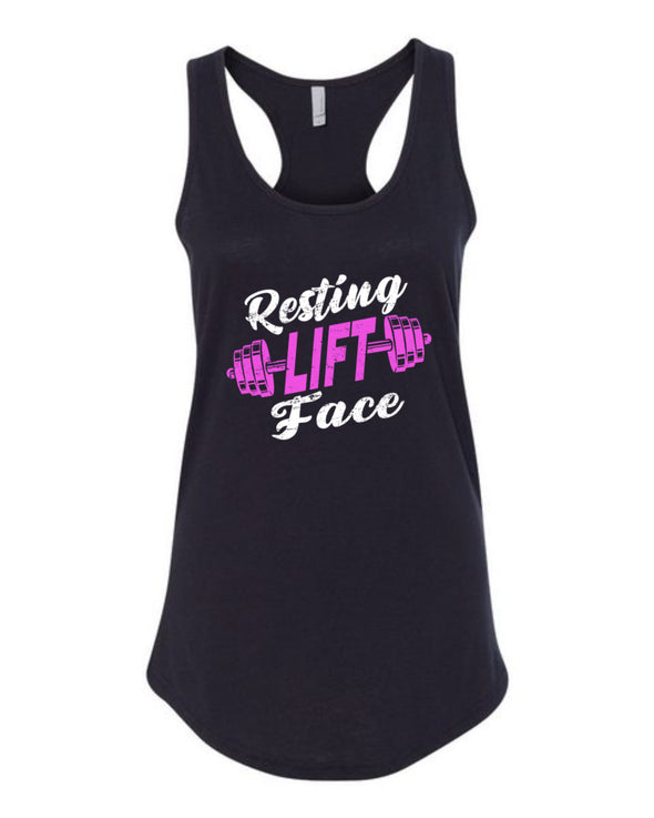 Resting Lift Face Female Racerback Tank